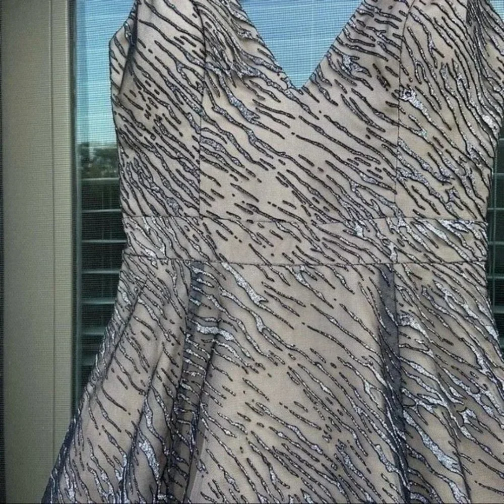 Jovani Silver Glittery A-Line Prom Dress - Picture 6 of 8